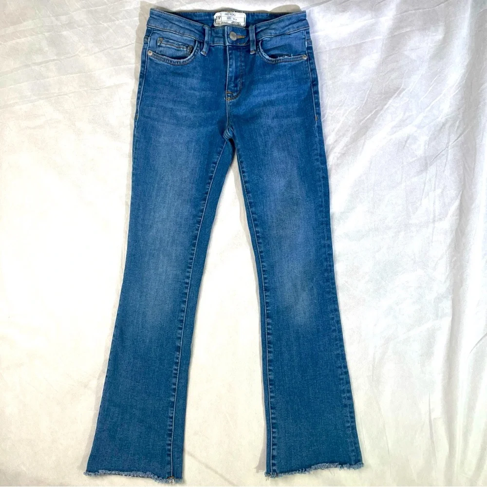 FP Free People Skinny Jeans Women's Size W24 Blue Mid Rise Medium Wash 5-Pocket - Picture 1 of 14